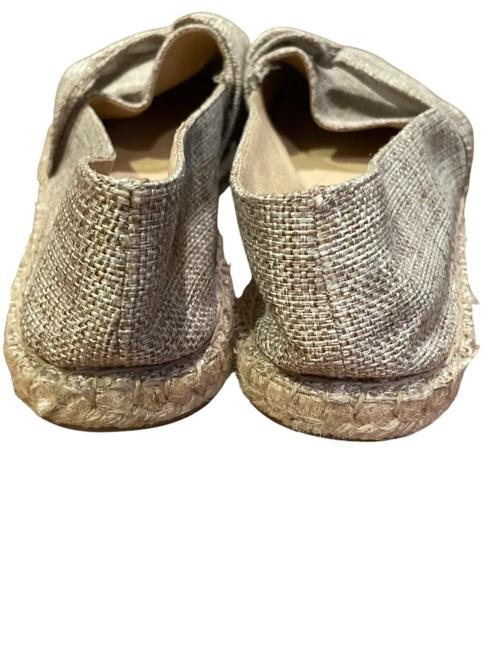 Talbots Izzy Knot Linen Espadrille Flats Beige Women’s Size 11M Slip On Shoes